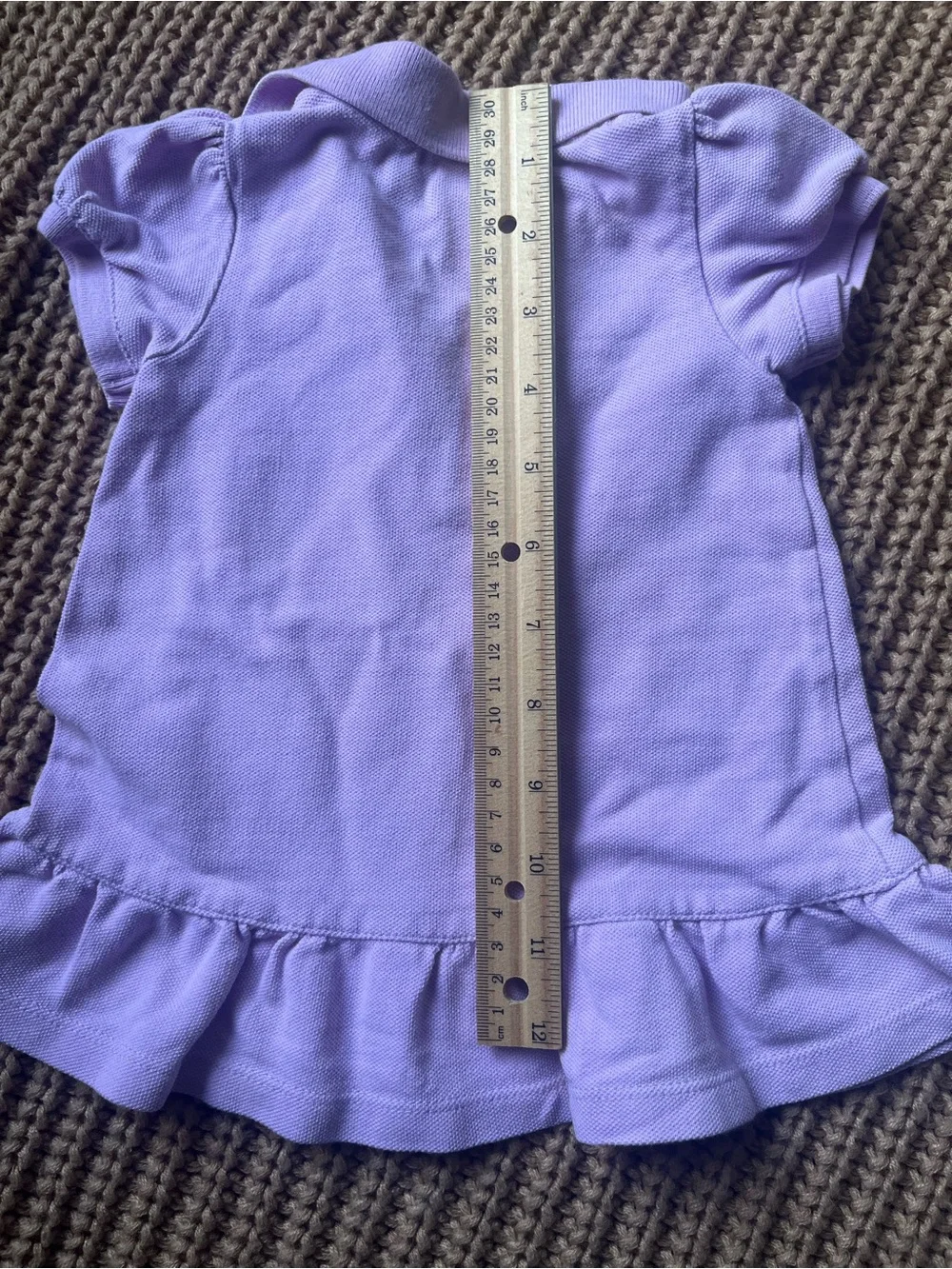 Ralph Lauren Lavender Ruffle Hem Polo Dress Top
